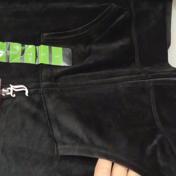 Juicy couture Vintage Y2K Classic Velour Velvet Zip-Up  Jacket Hoodie cropped - Picture 6 of 8